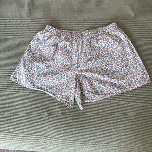 Things Between- Floral Women’s Shorts - Blue & Orange Floral size M 100% cotton